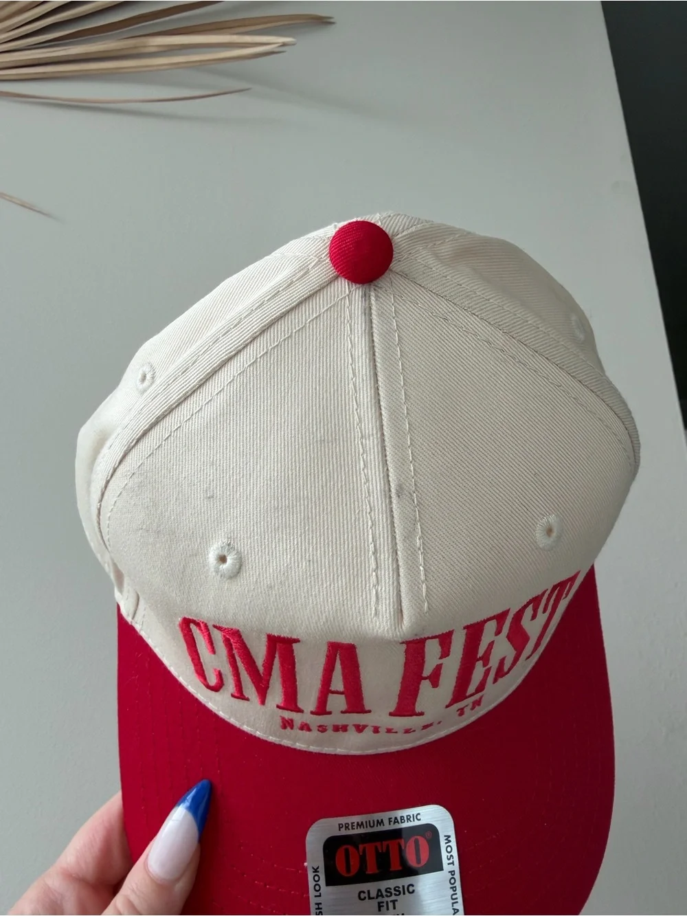 OTTO Two-Tone Cream and Red 'CMA FEST' Baseball Hat